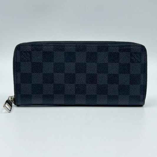 Round Zipper Long Wallet Damier Graphite Cobalt Zippy Wallet