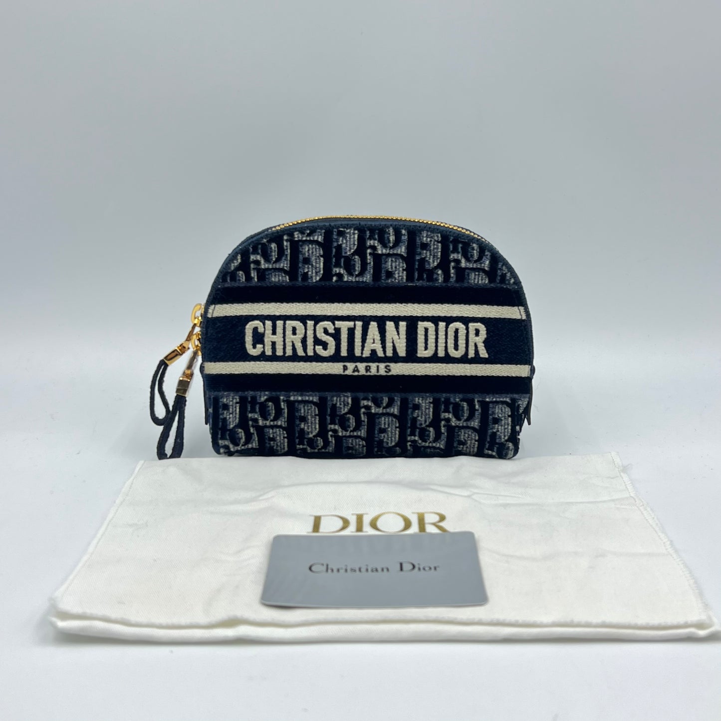 Velvet Oblique Cosmetic Pouch Blue