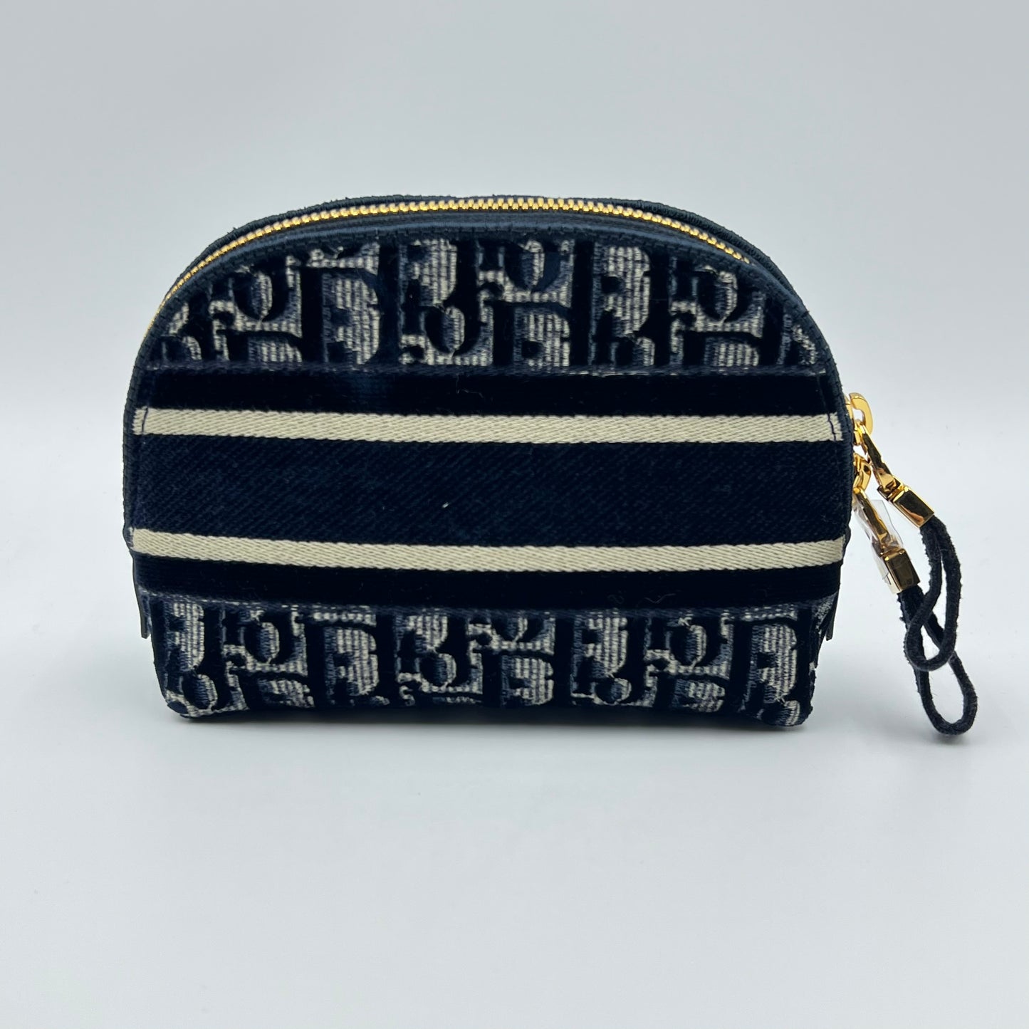Velvet Oblique Cosmetic Pouch Blue