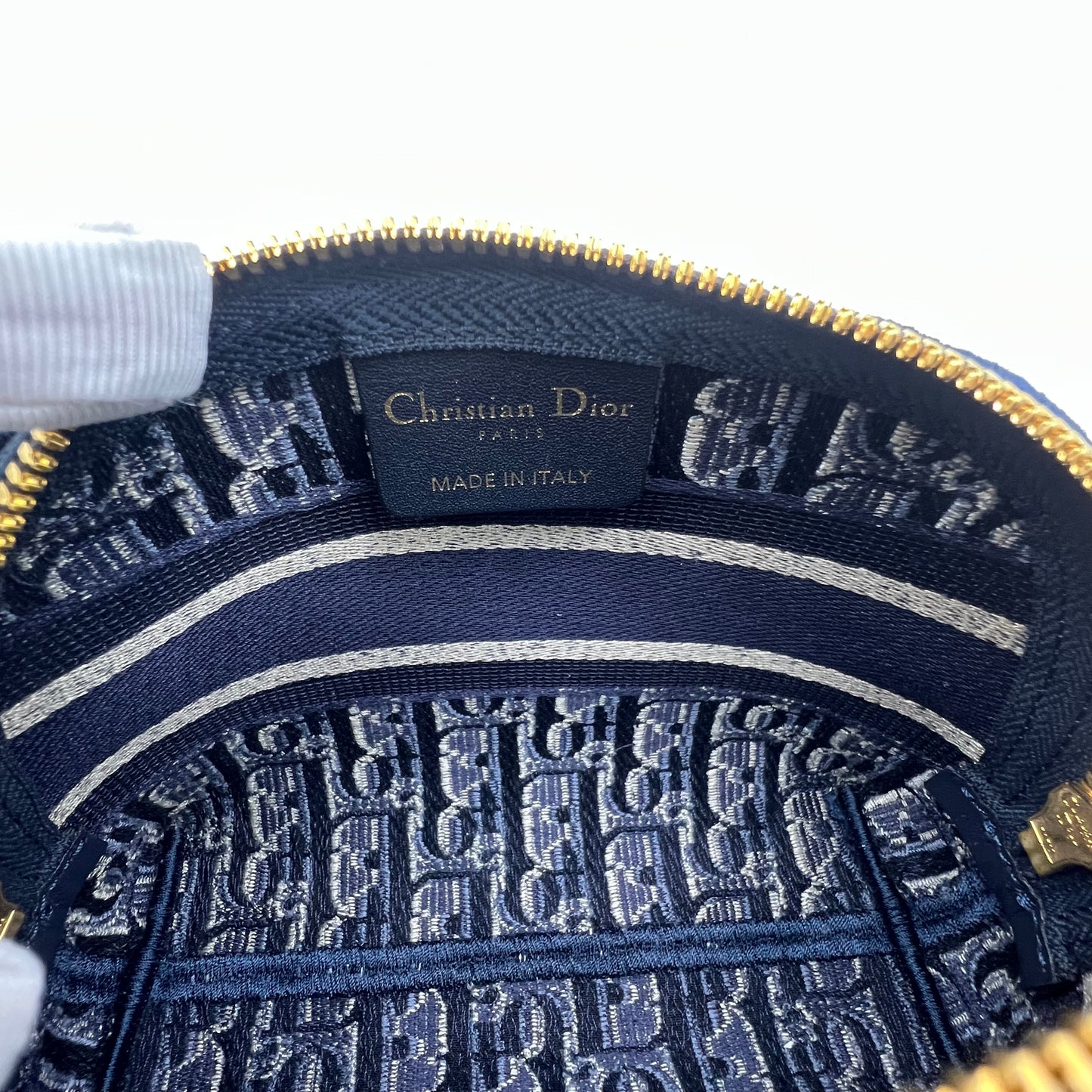 Velvet Oblique Cosmetic Pouch Blue