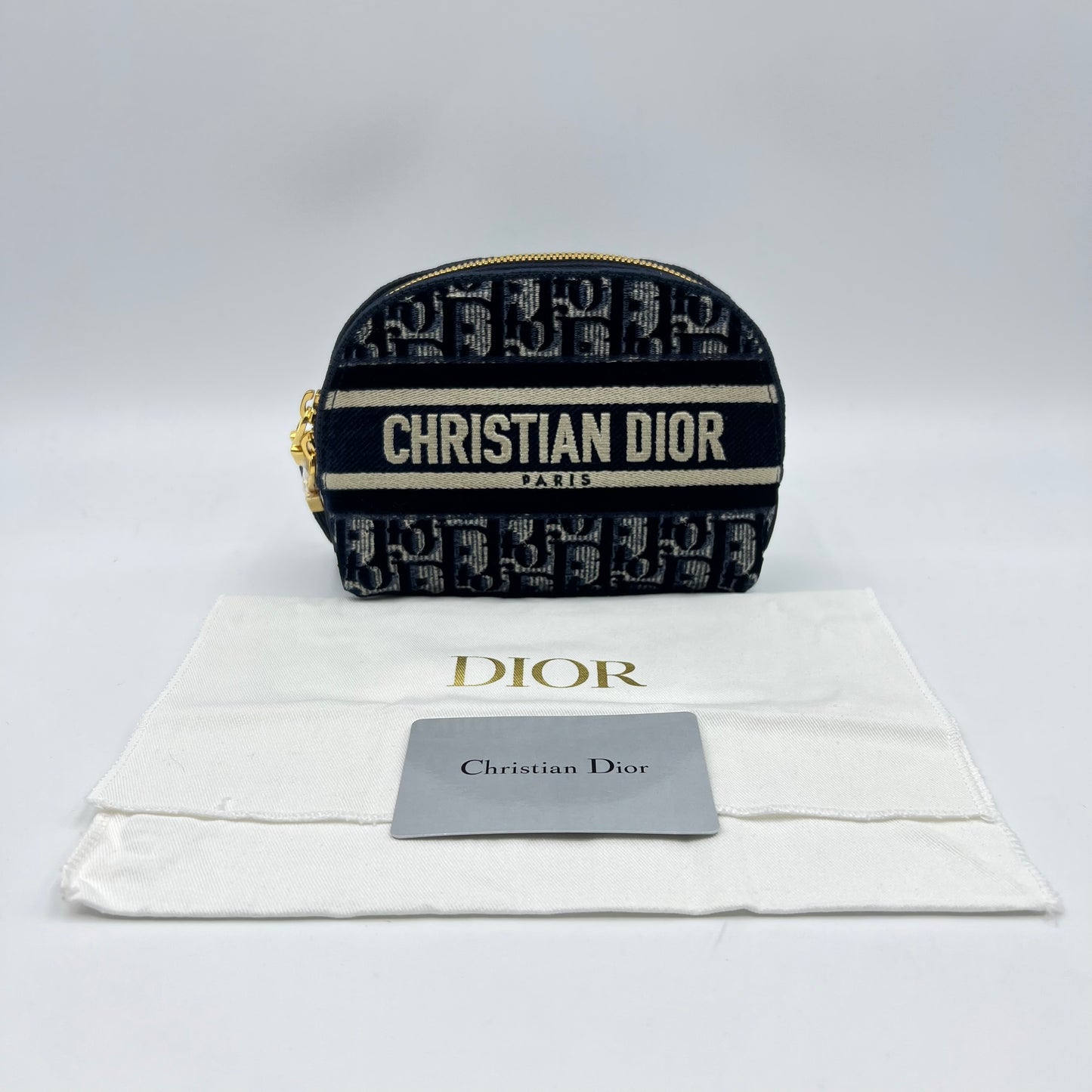 Velvet Oblique Cosmetic Pouch Blue