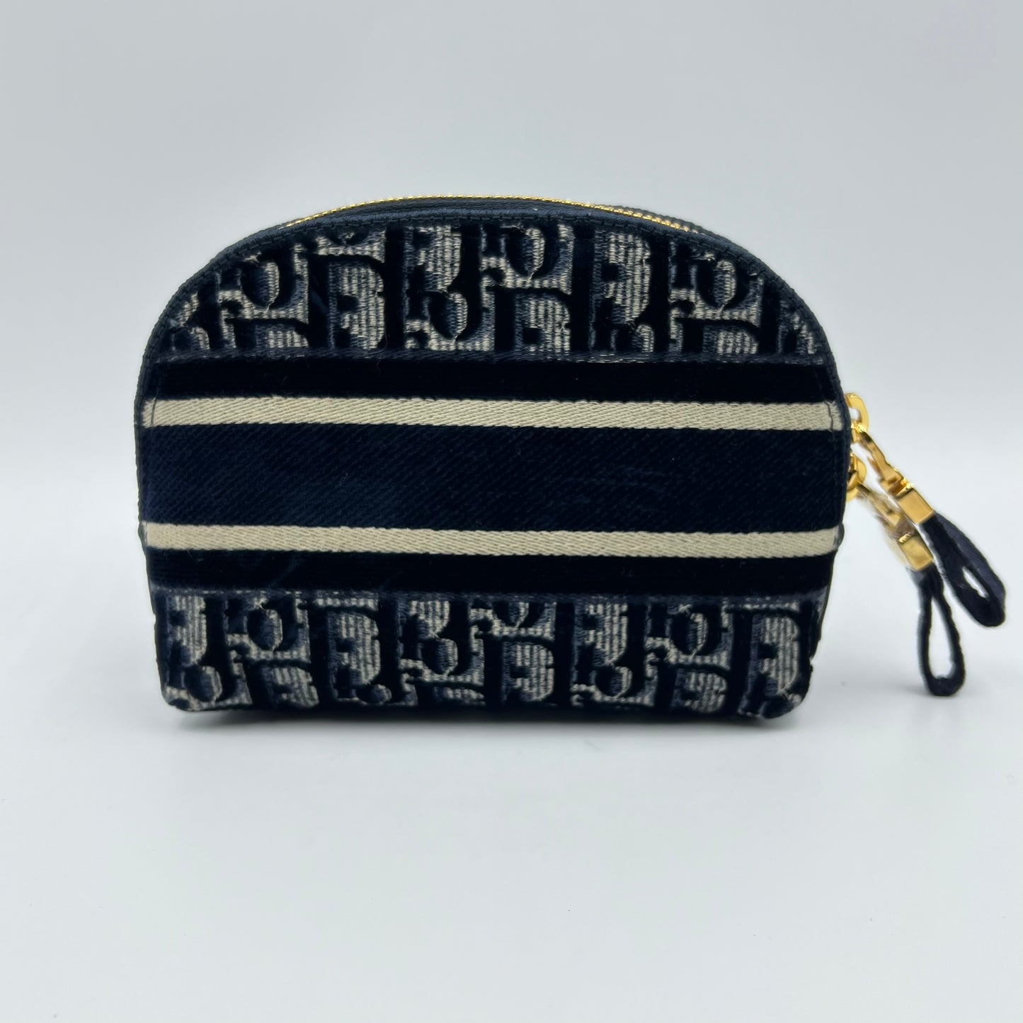 Velvet Oblique Cosmetic Pouch Blue