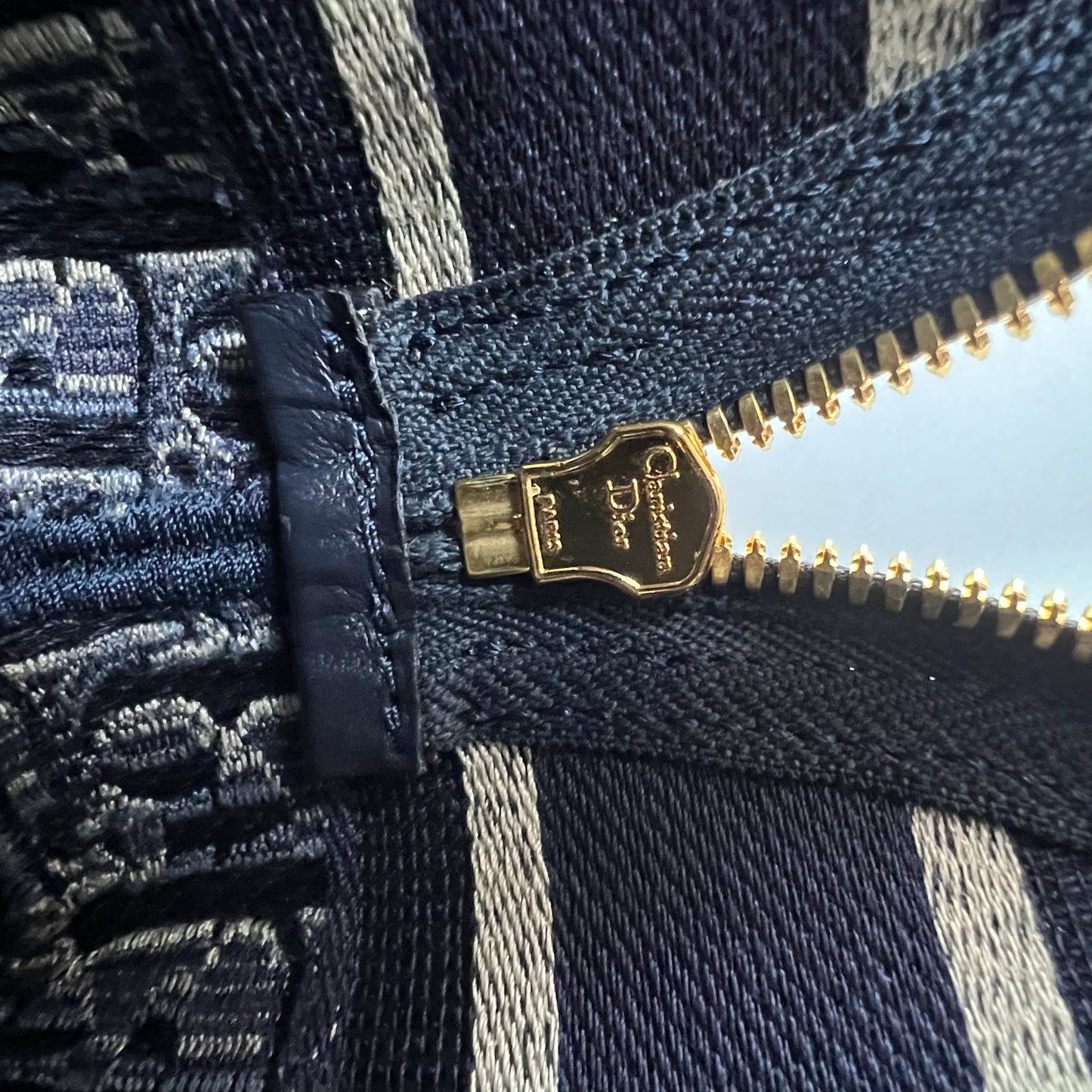 Velvet Oblique Cosmetic Pouch Blue