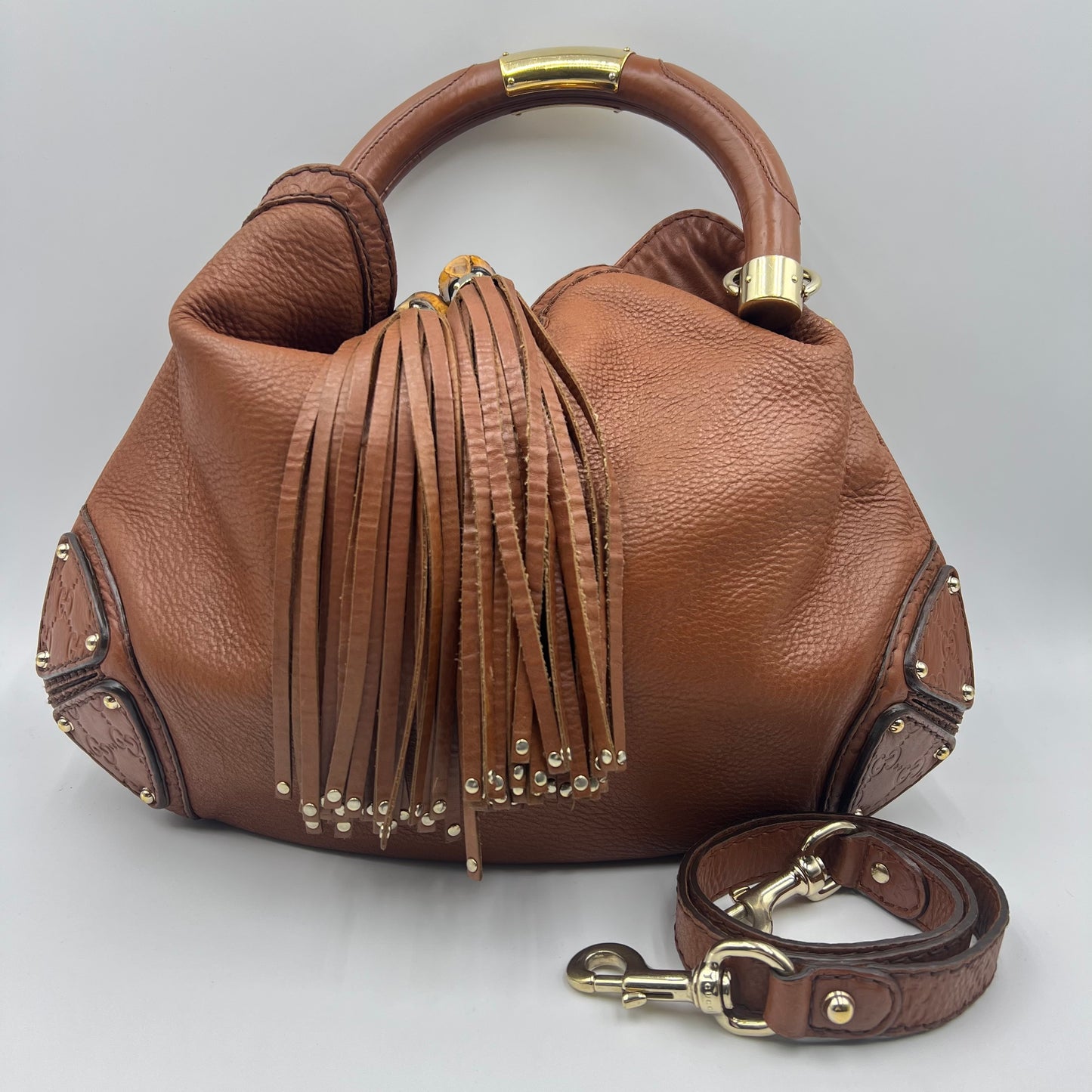 Gucci Brown Guccissima Indy Large Shoulder Bag