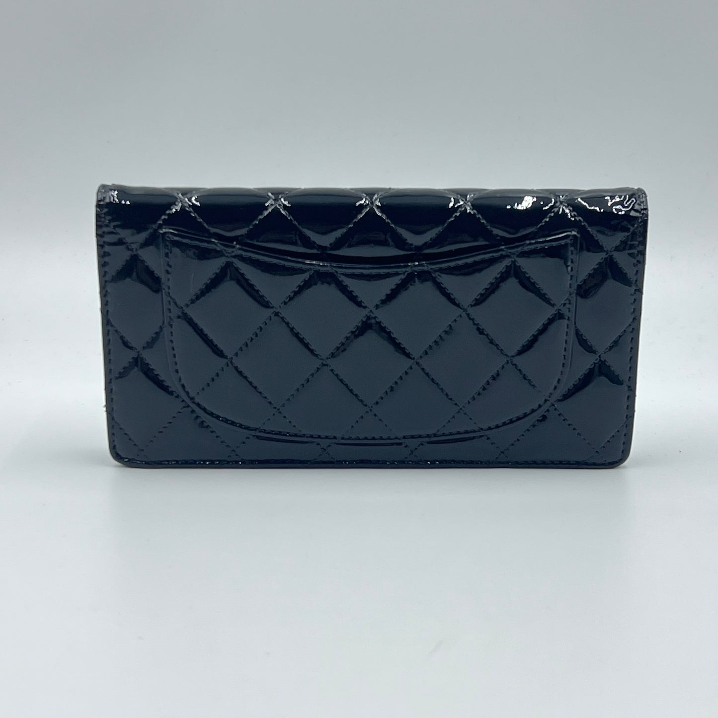 Chanel Black Patent Leather Long Wallet