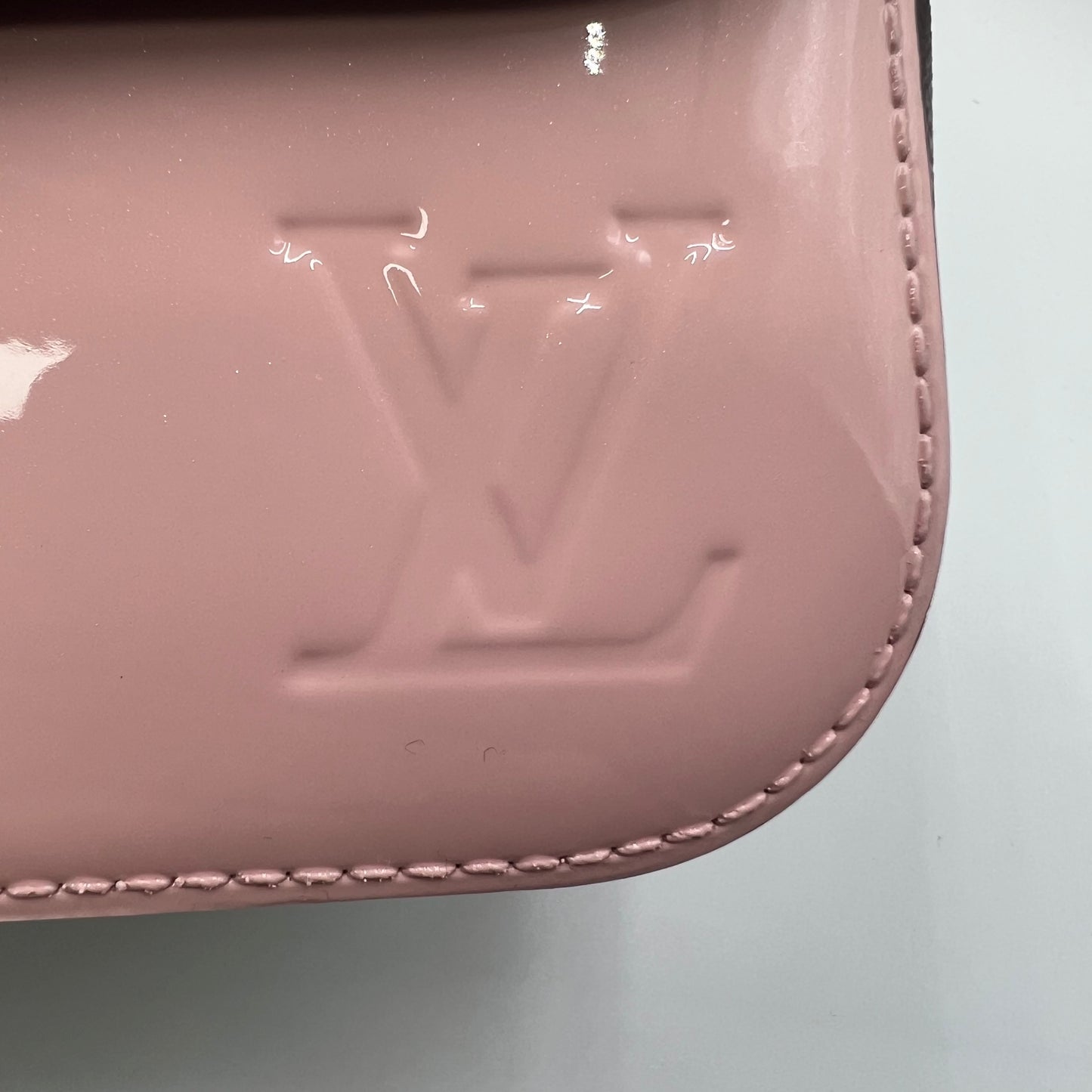 Patent Calfskin Monogram Cherrywood BB Rose Ballerine
