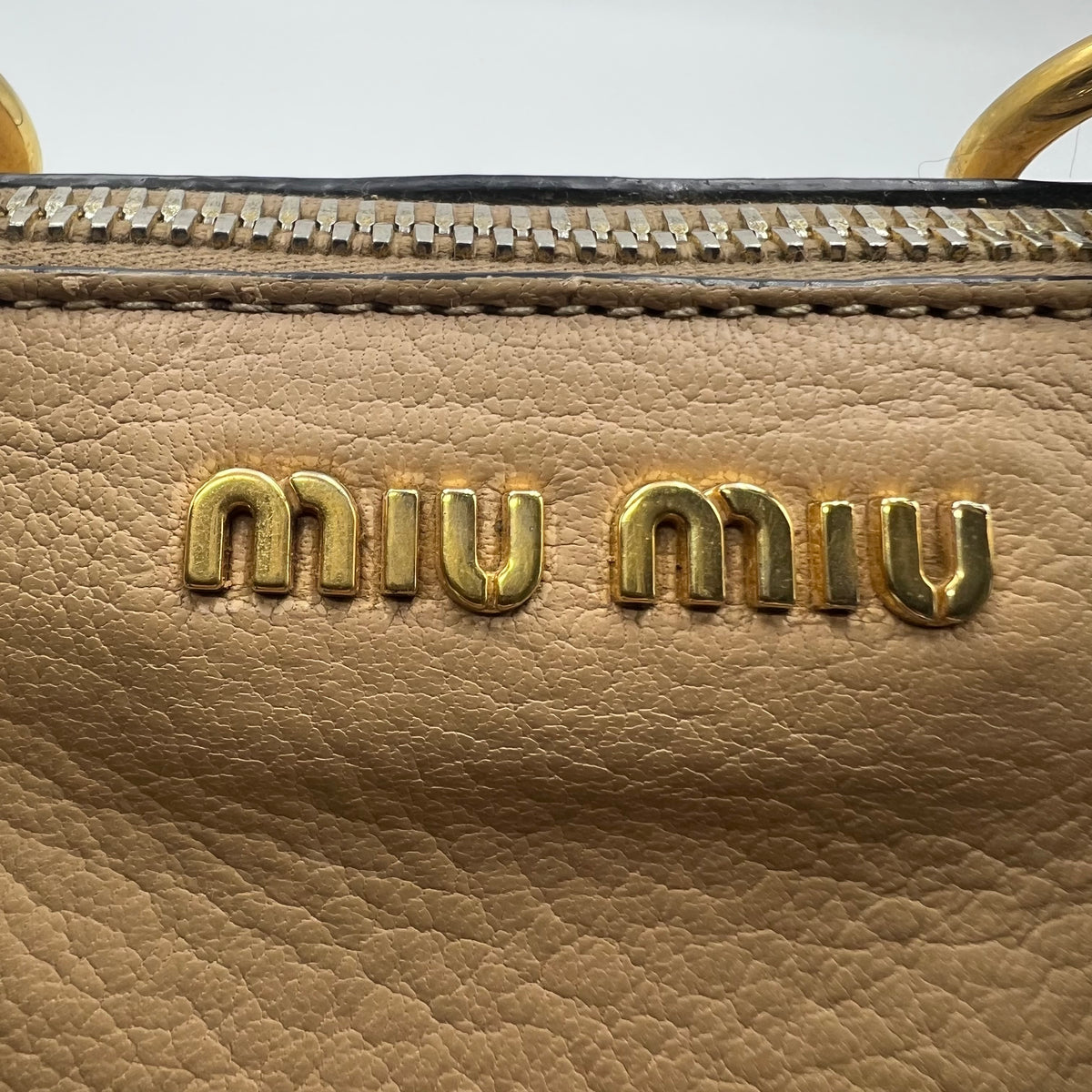 Miu Miu Madras leather handbag Beige — view 4 of 8 Madras leather handbag Beige, view 4 of 8