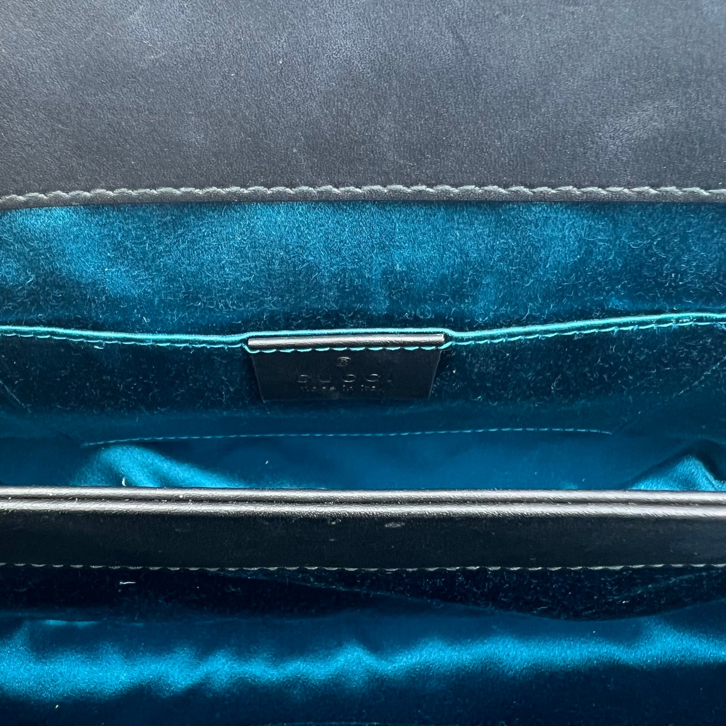 Gucci Black Suede and Patent Leather Medium Ophidia Chain Shoulder Bag