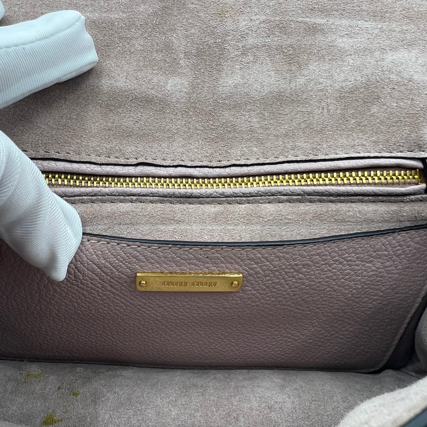 Dusty Lilac Madras Leather Crystal Embellished Buckle Flap Shoulder Bag