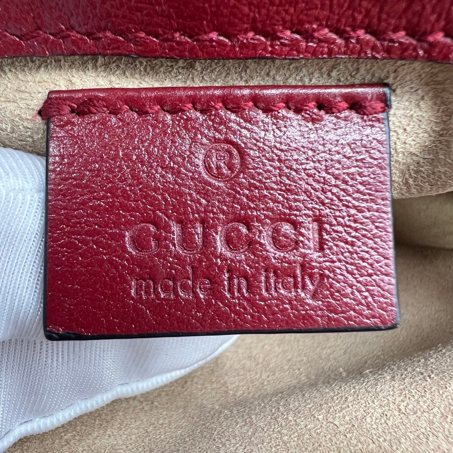 Gucci Black/Red Leather Super Mini GG Marmont