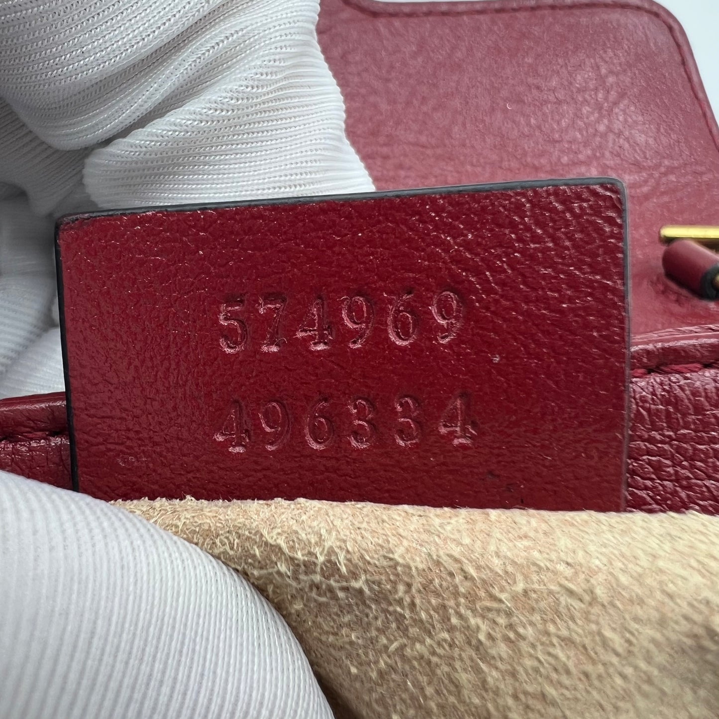 Gucci Black/Red Leather Super Mini GG Marmont