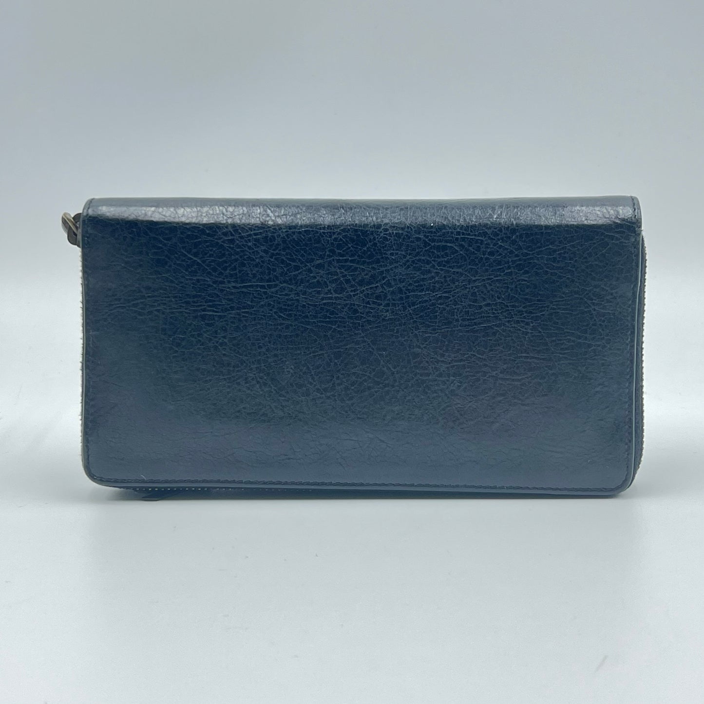 City Leather Black Zippy Long Wallet Black