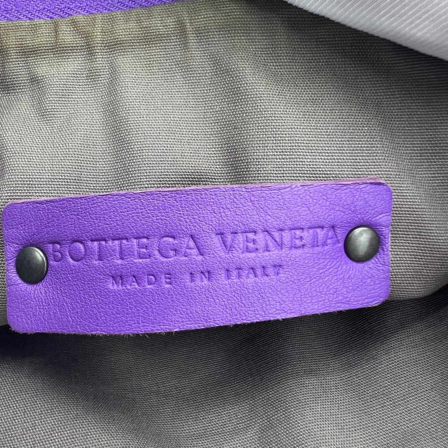 Purple Intrecciato Leather Shoulder Bag