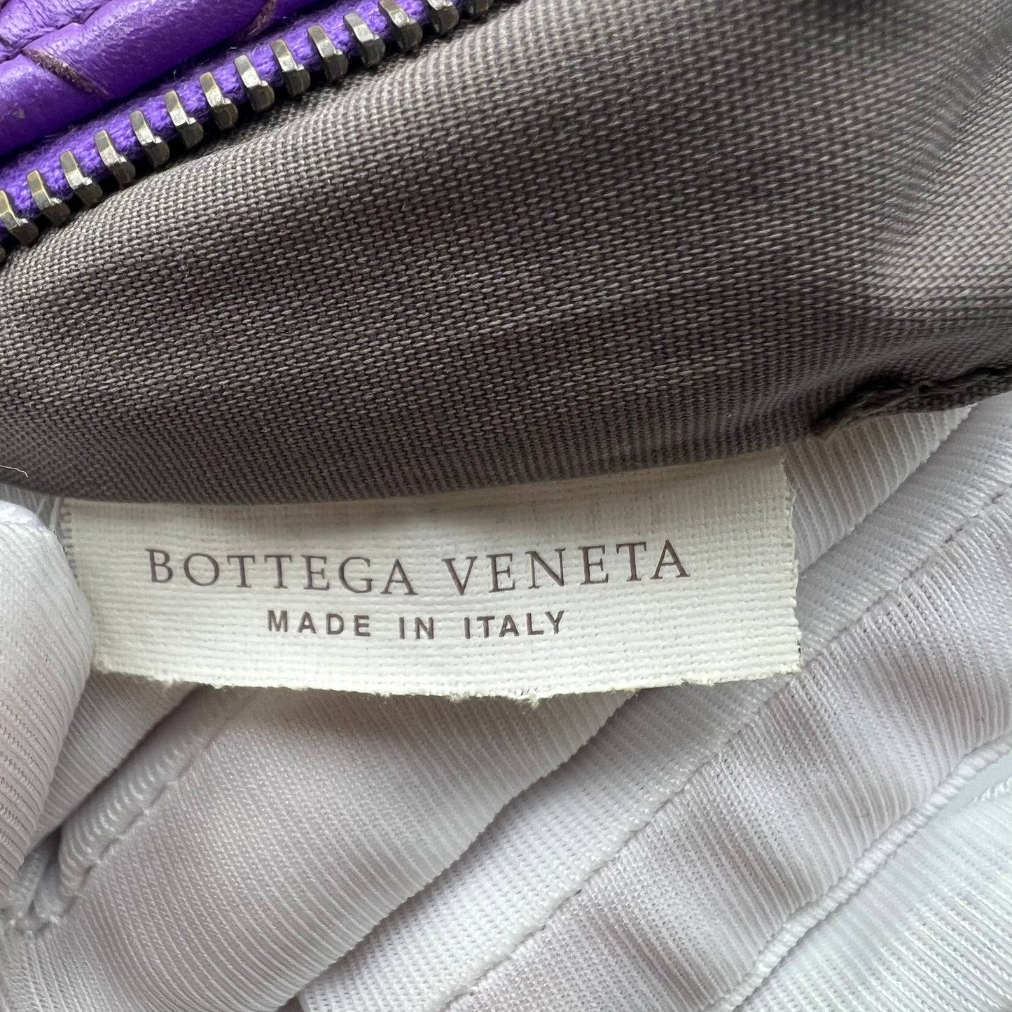 Purple Intrecciato Leather Shoulder Bag