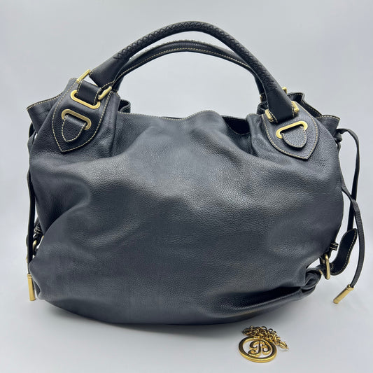 Bally of Switzerland black Caviar Italian leather shoulder bag