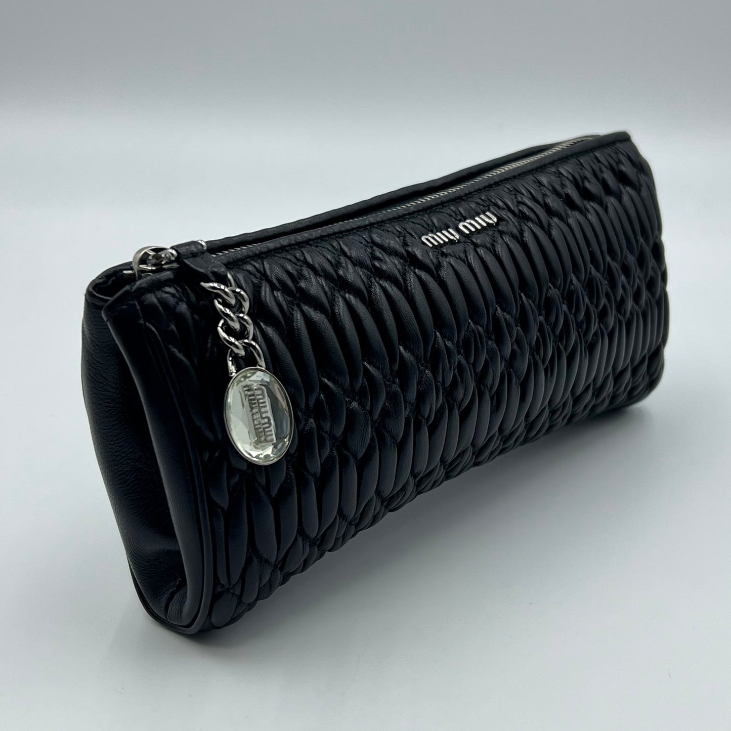 Matelassé Crystal Zip Pouch