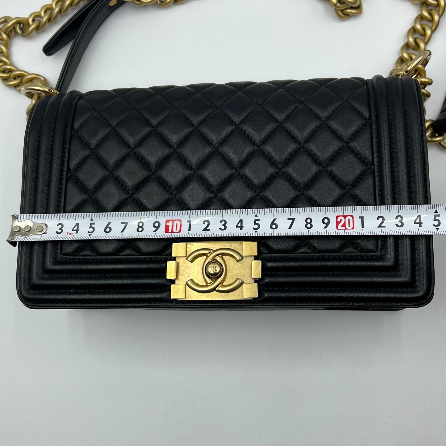 Lambskin Quilted New Medium Boy Flap Black