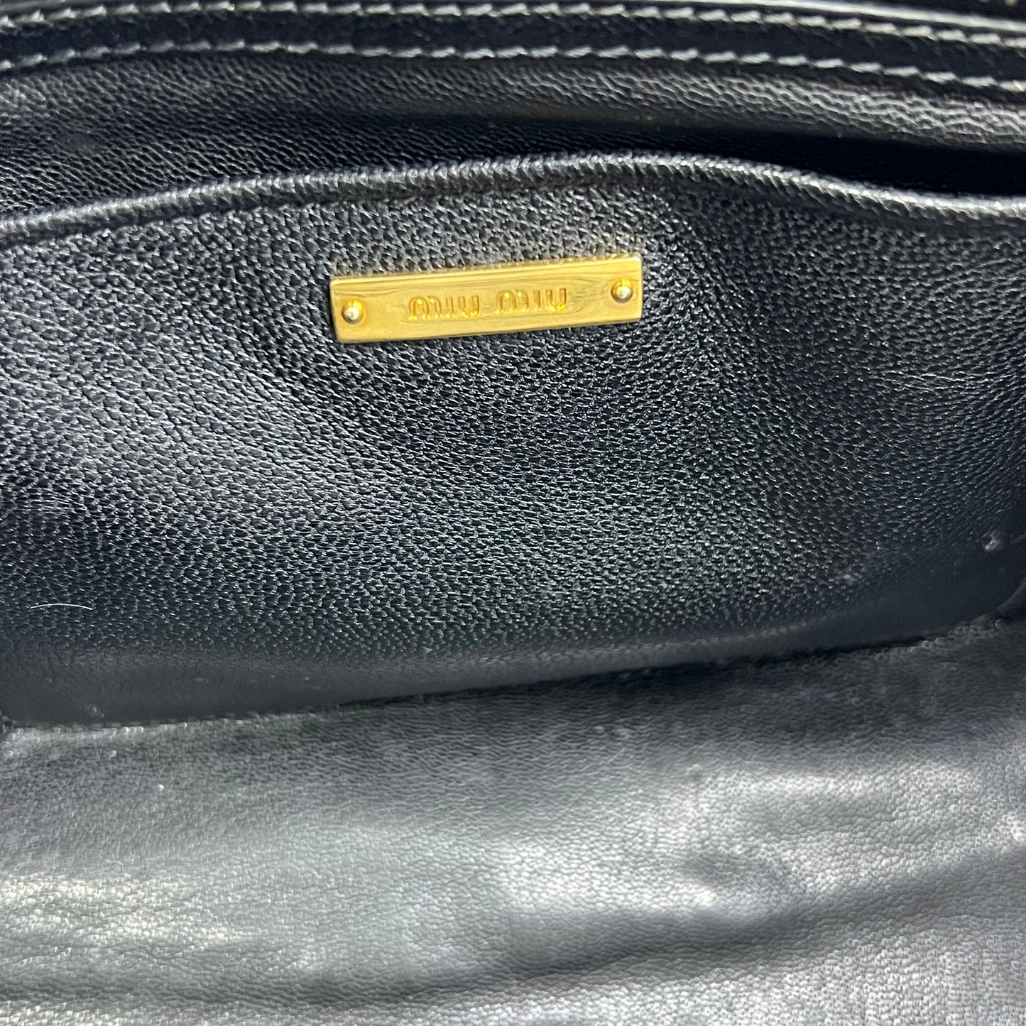 Miu Miu Biker Handbag Blue Denim
