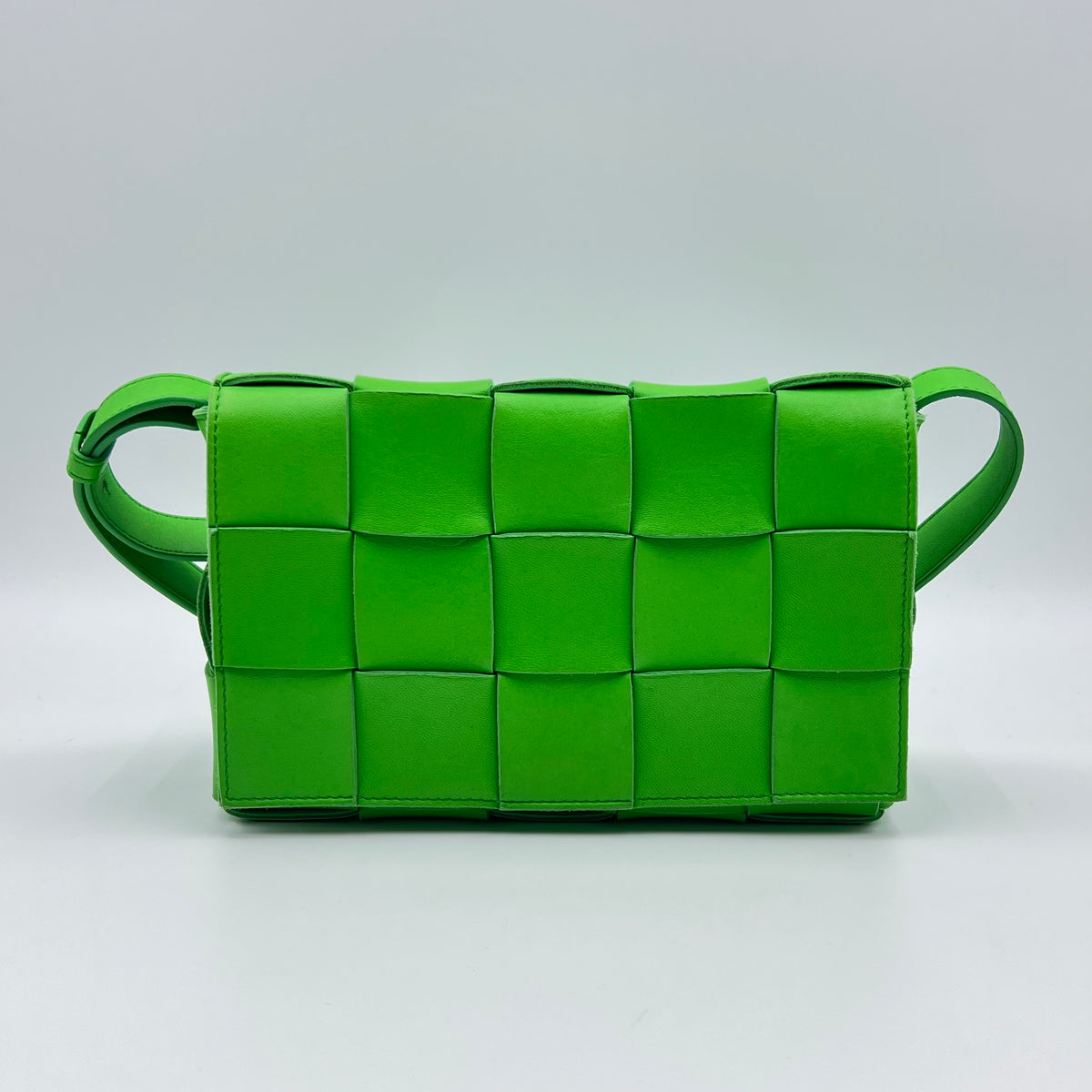 Bottega Veneta Lambskin Maxi Intrecciato Cassette Crossbody Bag Grass — view 1 of 8 Lambskin Maxi Intrecciato Cassette Crossbody Bag Grass, view 1 of 8