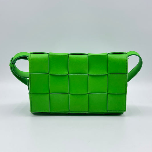Lambskin Maxi Intrecciato Cassette Crossbody Bag Grass
