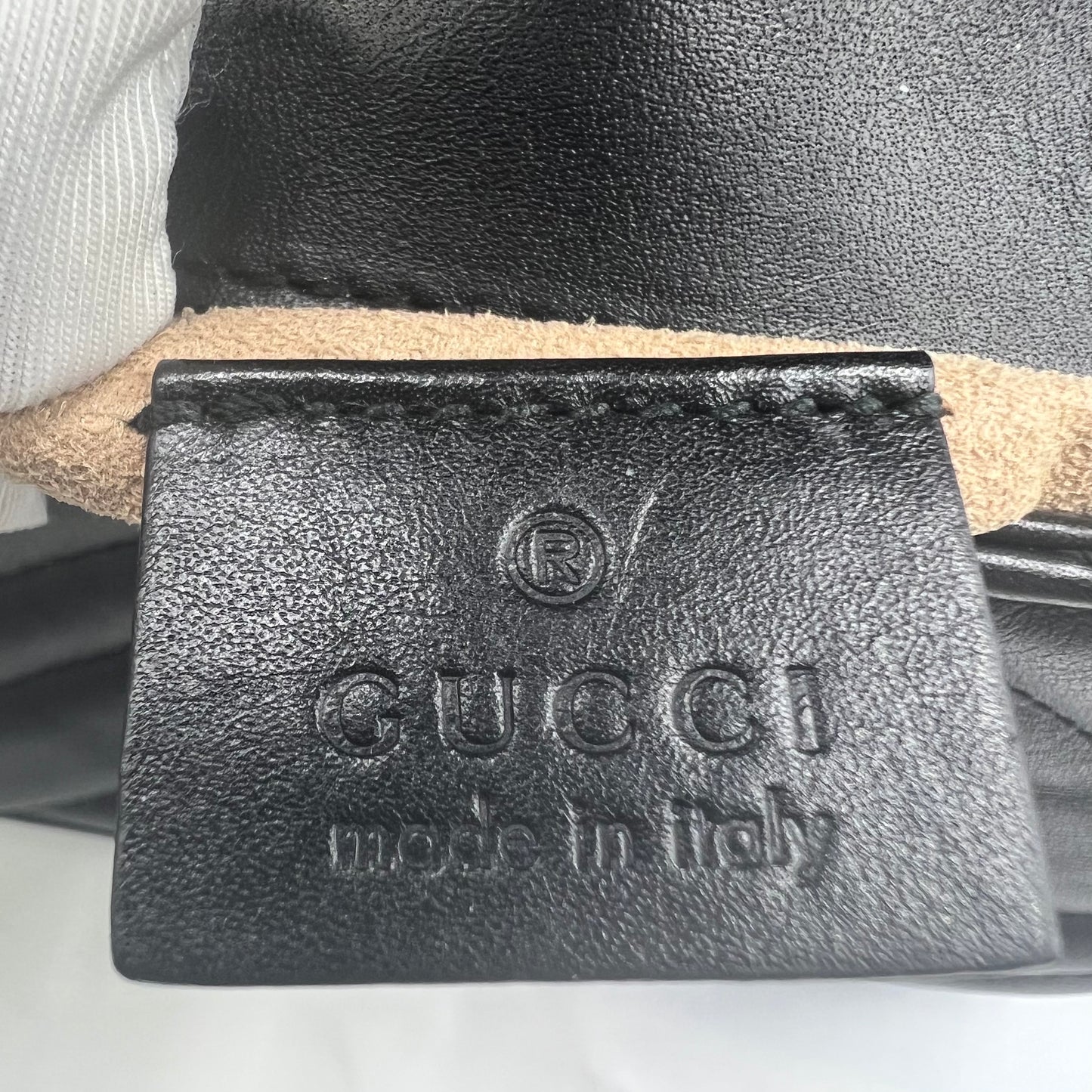 Calfskin Matelasse Super Mini GG Marmont Shoulder Bag Black