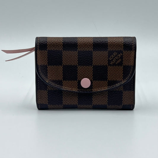 Damier Ebene Rosalie Coin Purse Rose Ballerine