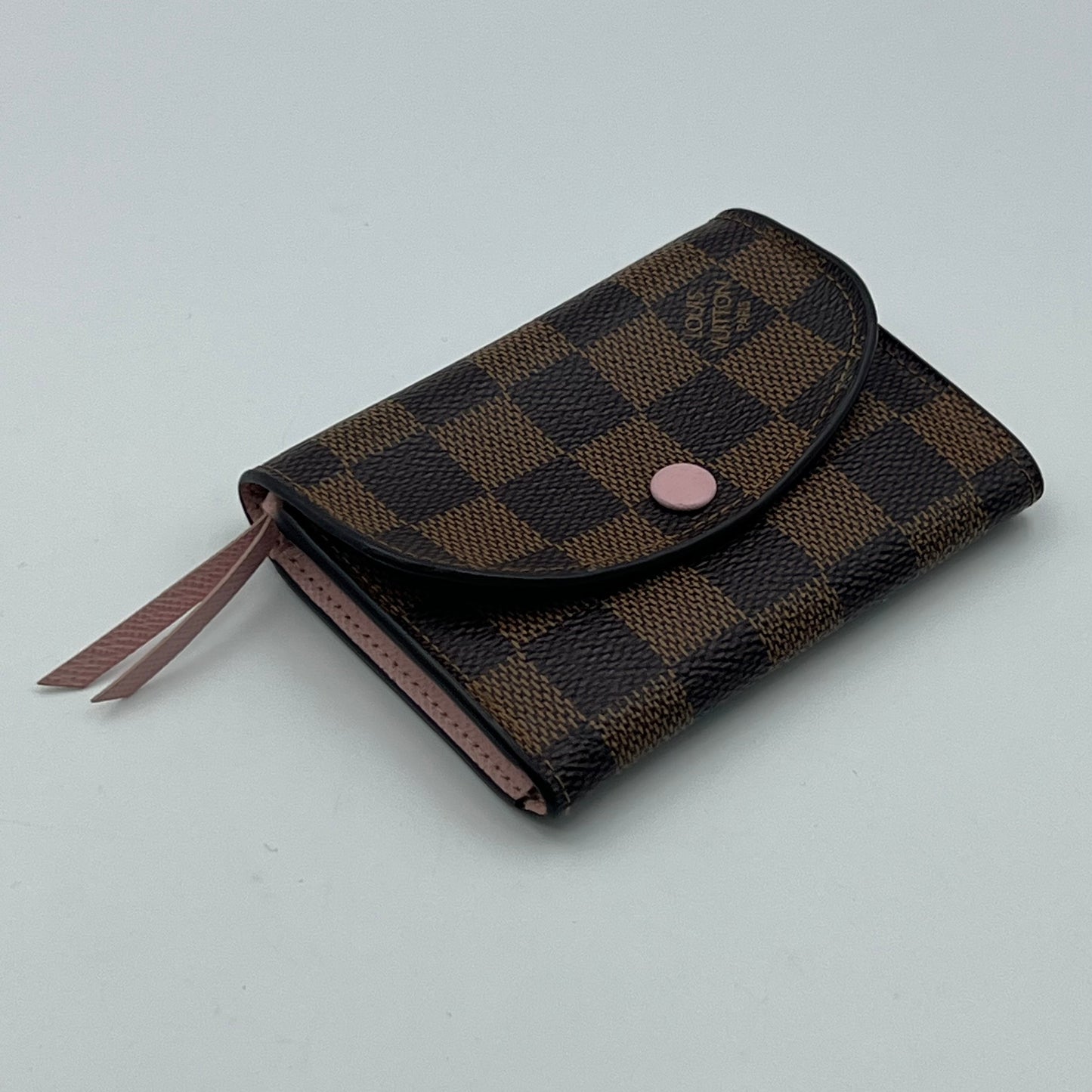 Damier Ebene Rosalie Coin Purse Rose Ballerine