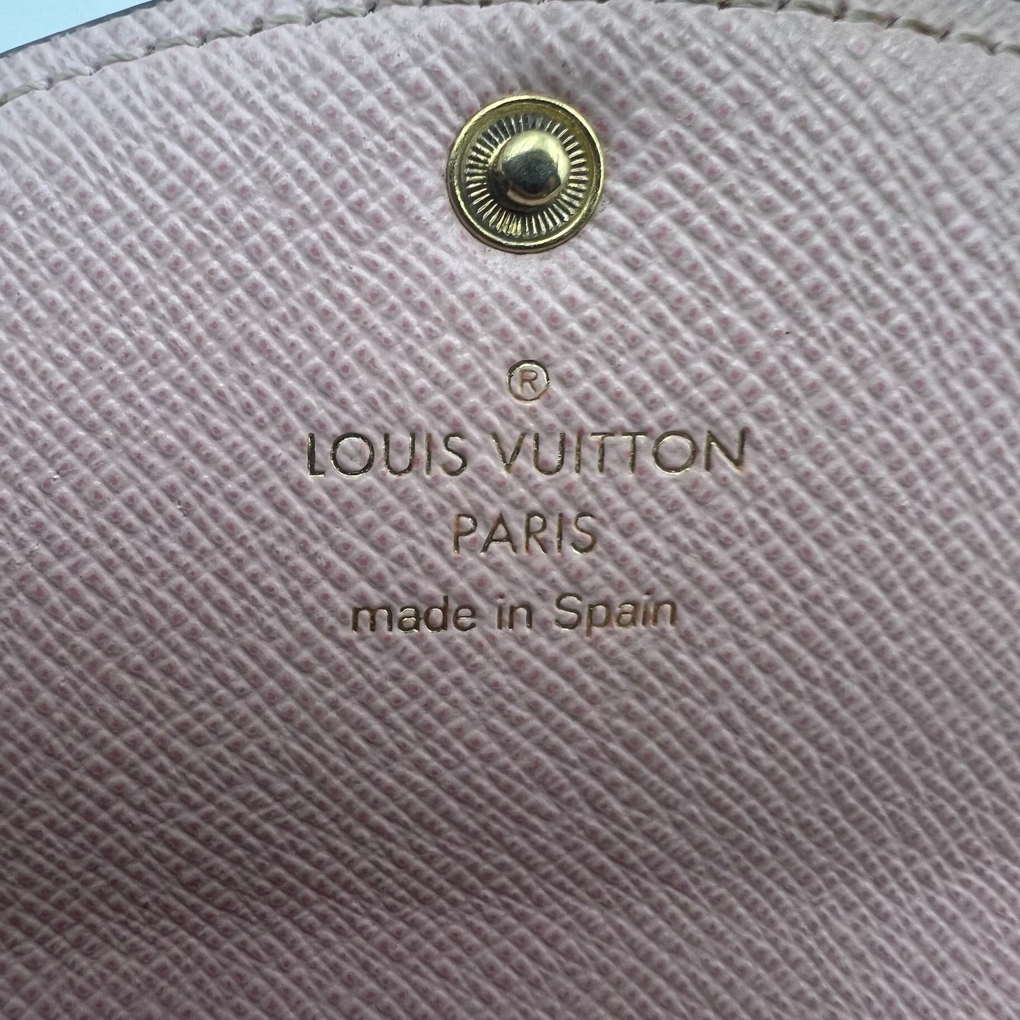 Damier Ebene Rosalie Coin Purse Rose Ballerine