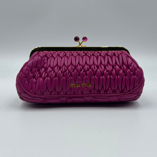 Matelassé Evening Clutch Bag In Pink