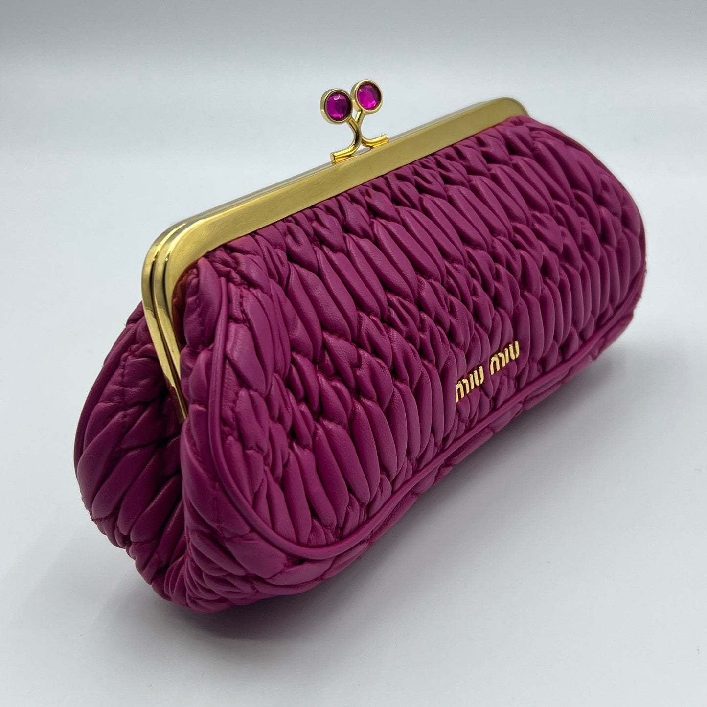 Matelassé Evening Clutch Bag In Pink