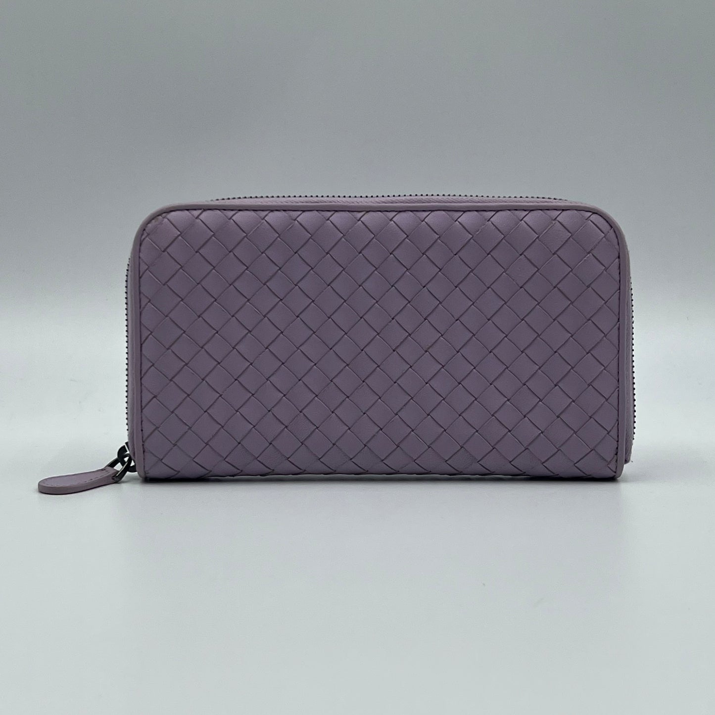 Nappa Intrecciato Zip Around Wallet Lavender
