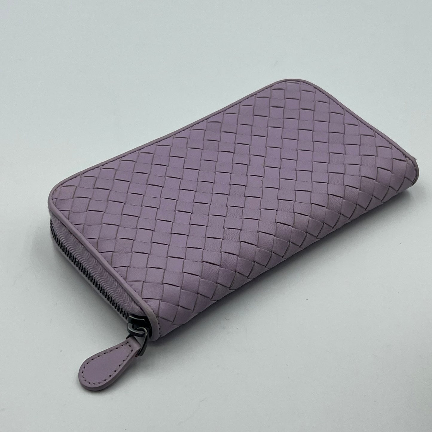 Nappa Intrecciato Zip Around Wallet Lavender