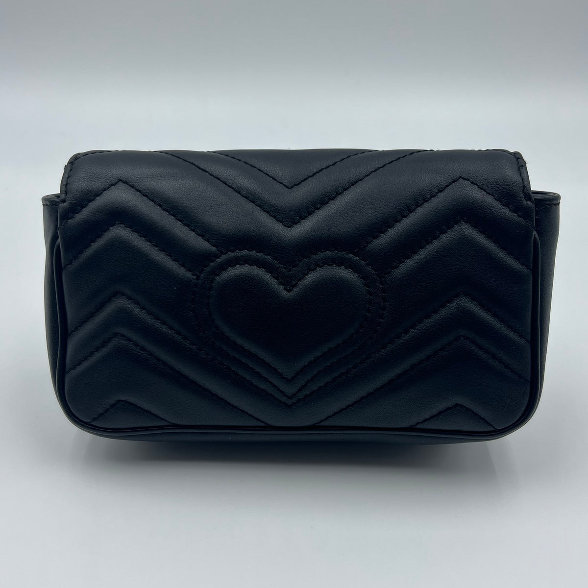 Gucci Calfskin Matelasse Super Mini GG Marmont Shoulder Bag Black — view 6 of 8 Calfskin Matelasse Super Mini GG Marmont Shoulder Bag Black, view 6 of 8