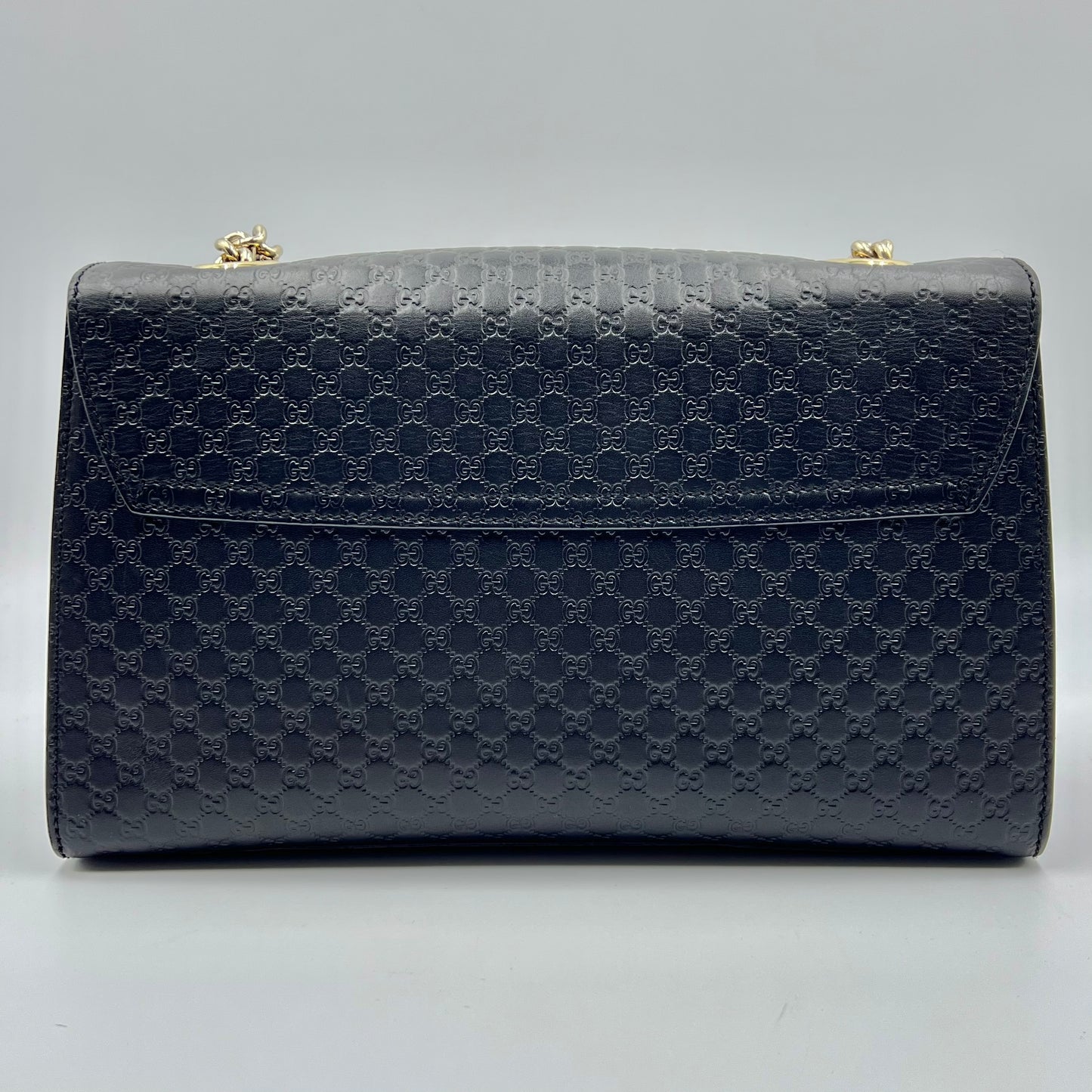 Emily Guccissima Leather Chain Shoulder Bag Black