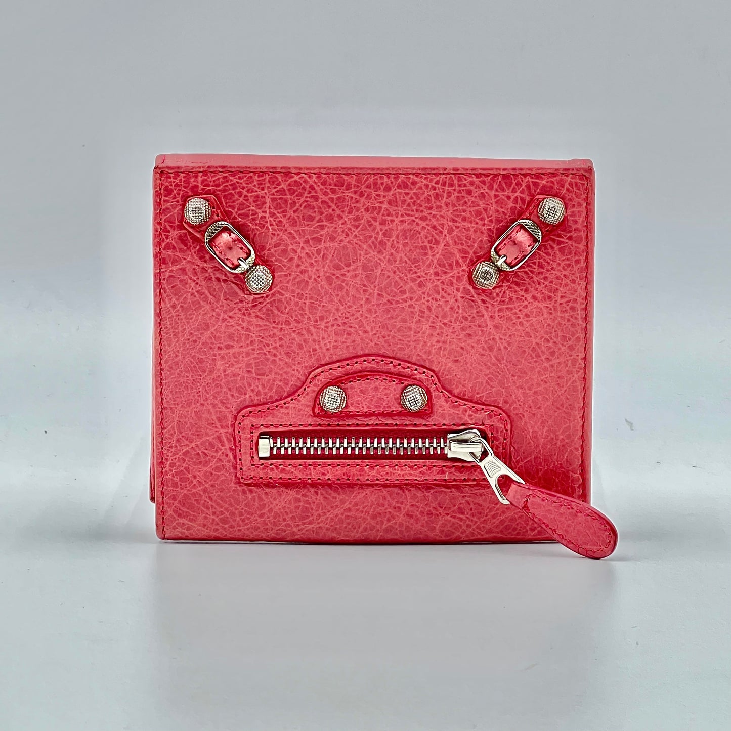 Leather Bifold Wallet Pink