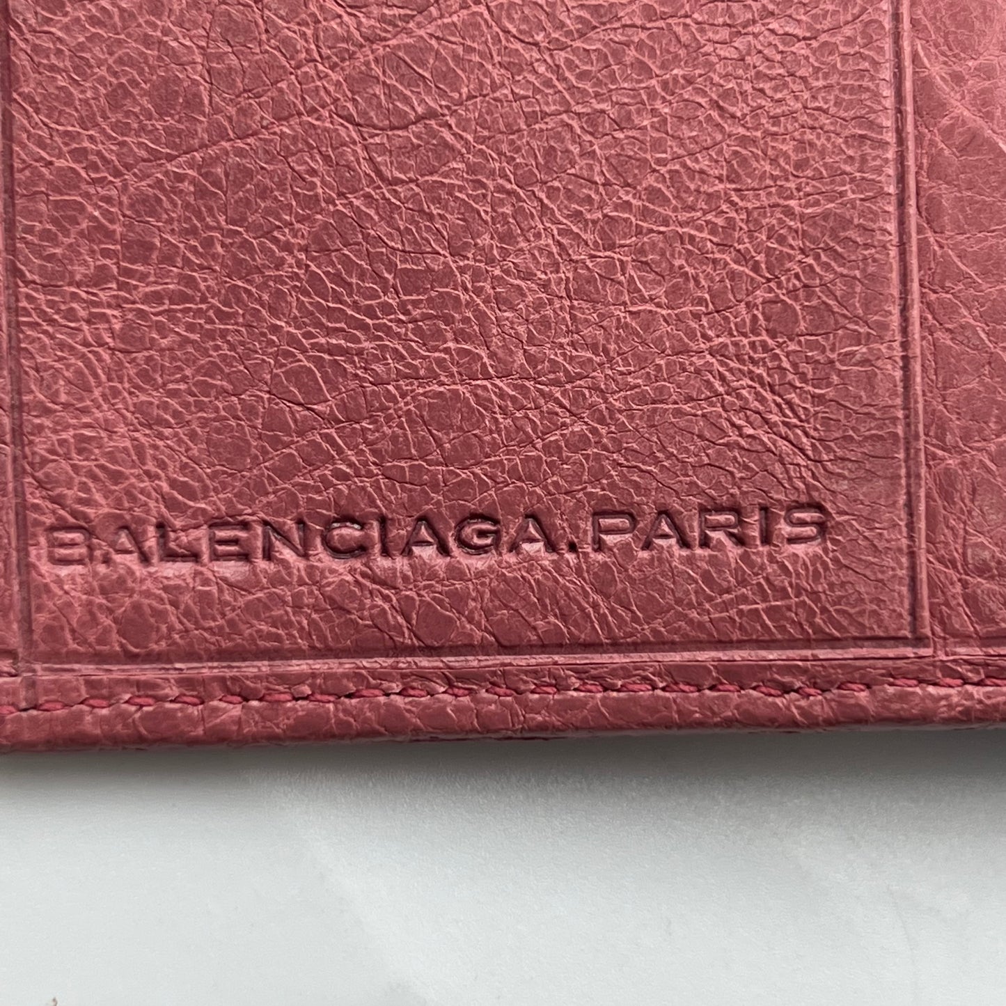 Leather Bifold Wallet Pink