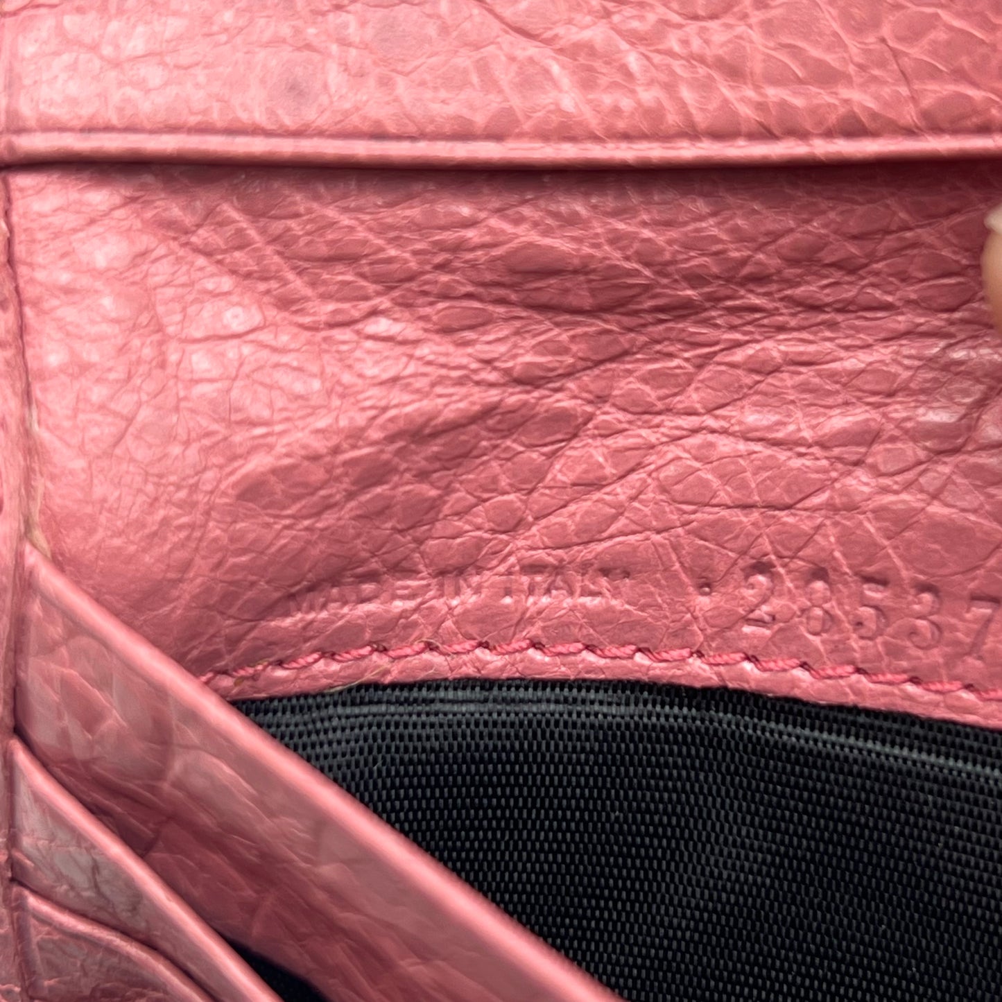 Leather Bifold Wallet Pink