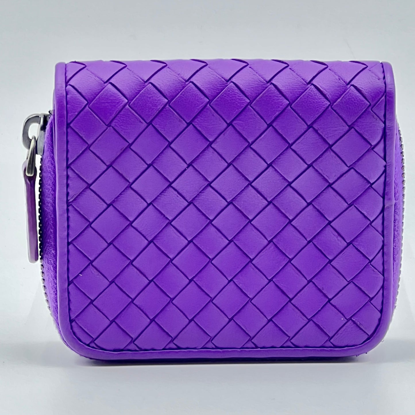 Intrecciato Zip-Around Coin Purse in Purple