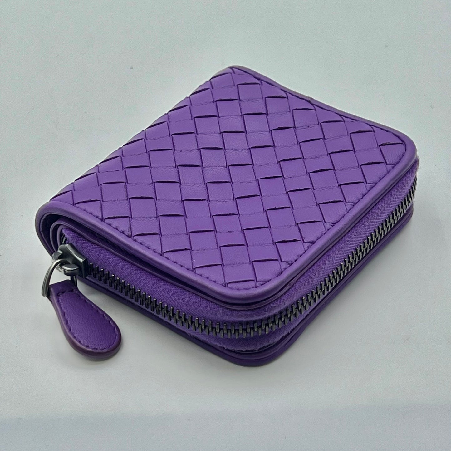 Intrecciato Zip-Around Coin Purse in Purple