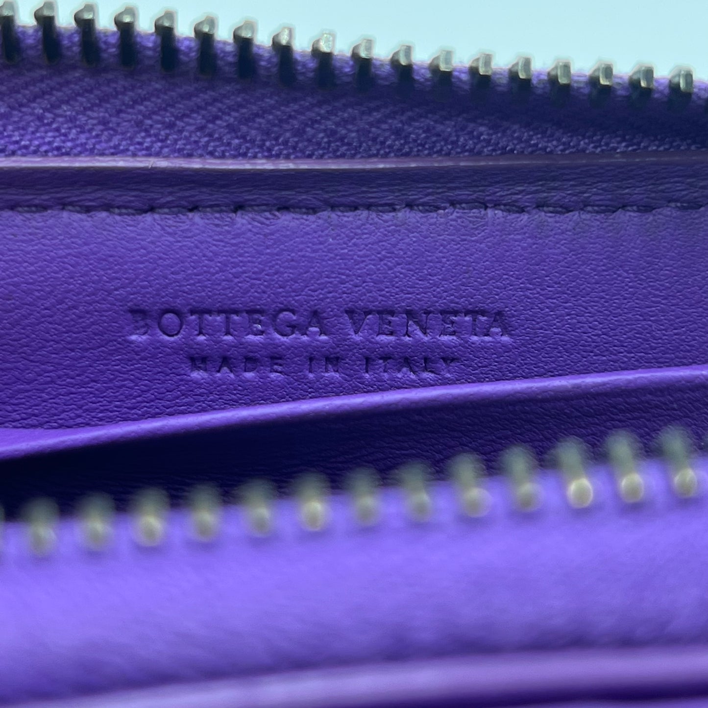 Intrecciato Zip-Around Coin Purse in Purple