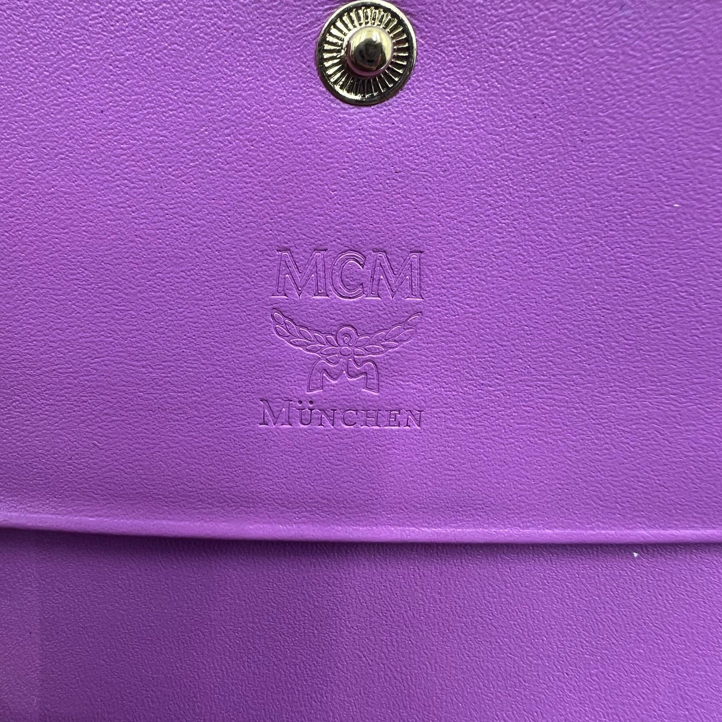 MCM LEATHER Trifold WALLET PURPLE