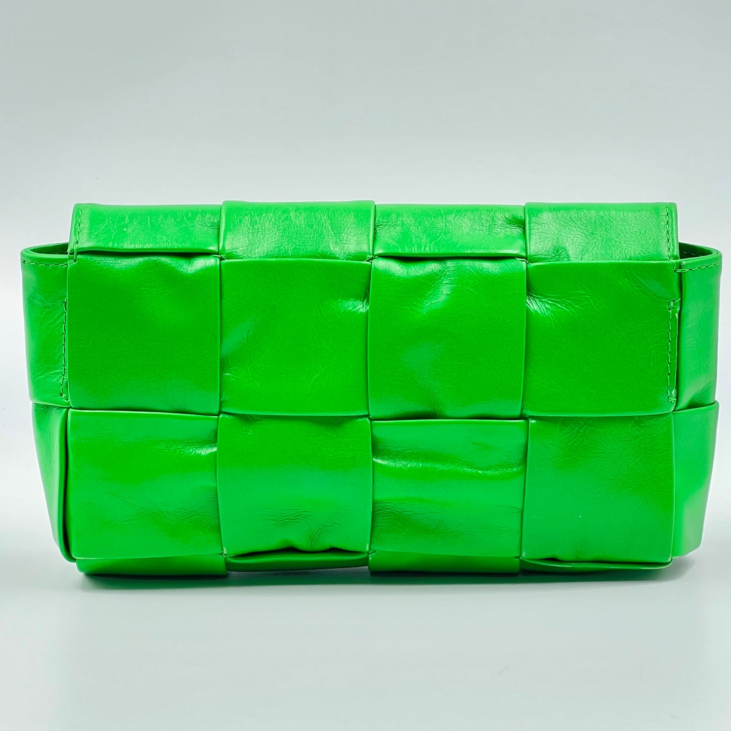 Paper Calfskin Intreccio Cassette Belt Bag Parakeet