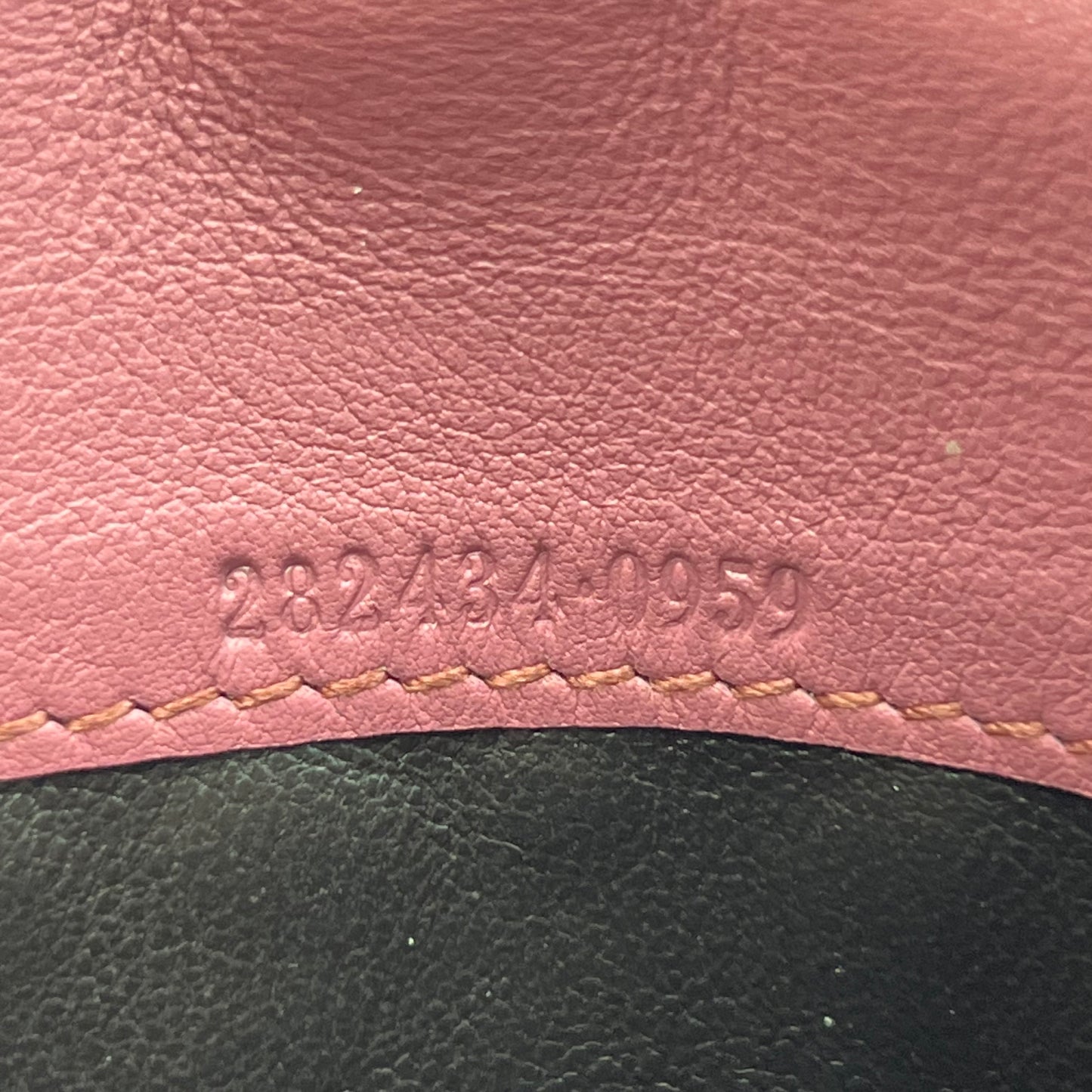 Interlocking GG Striped long wallet in leather rose pink