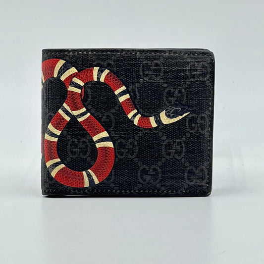 Black GG Supreme Canvas Kingsnake Bifold Wallet