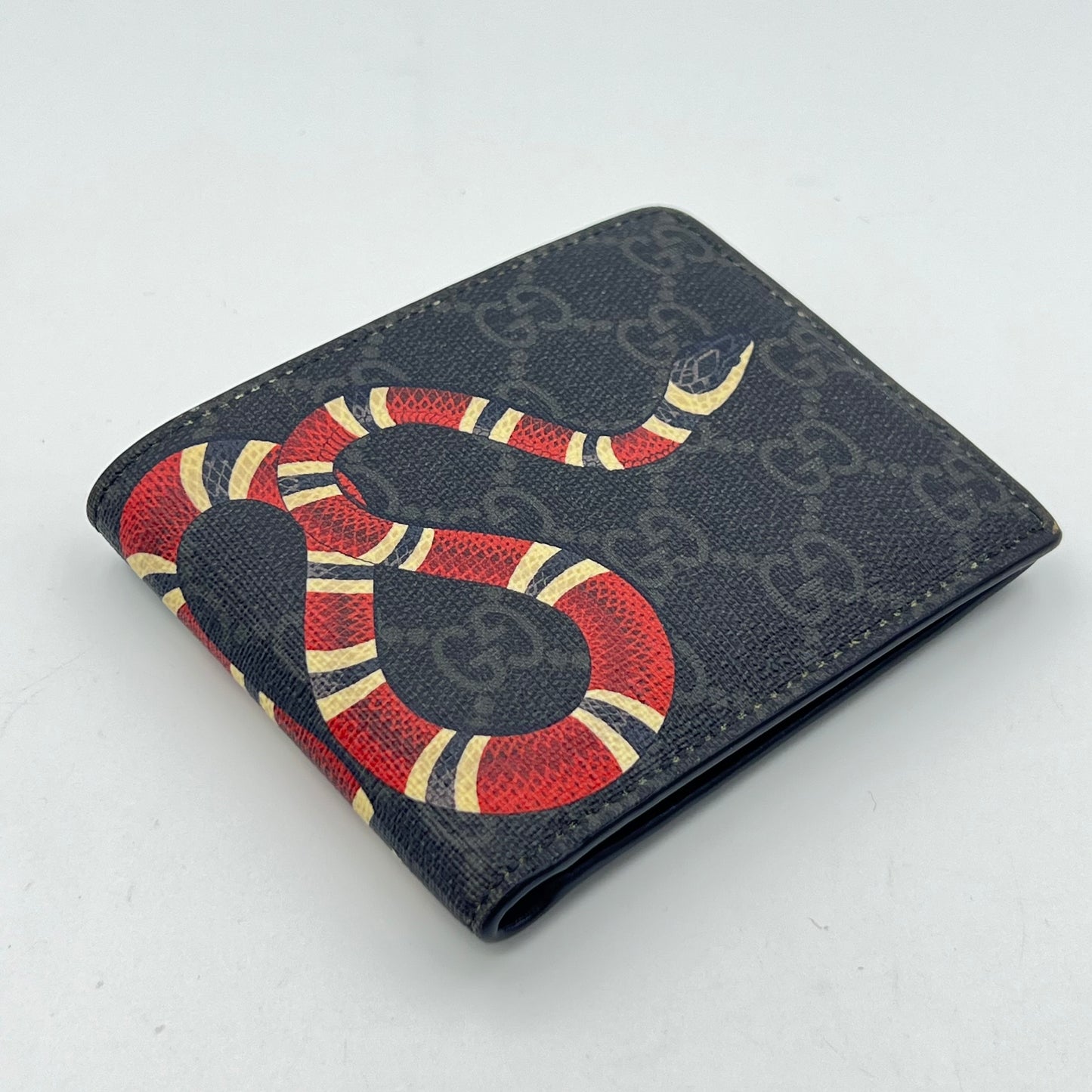 Black GG Supreme Canvas Kingsnake Bifold Wallet