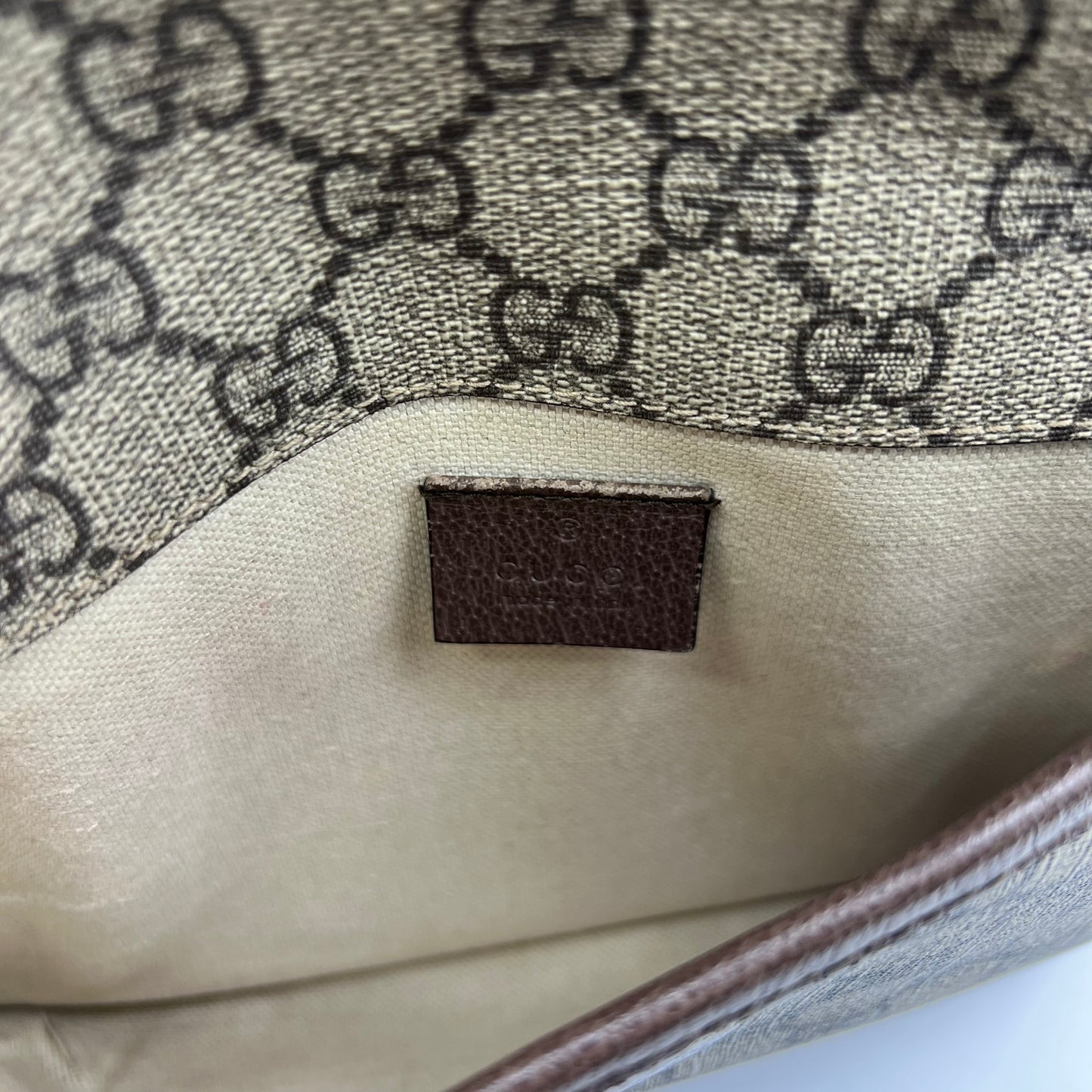 GG Supreme Monogram Neo Vintage Web Belt Bag Brown