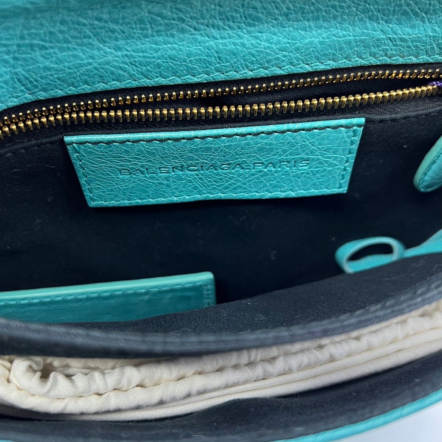 Torquise Leather RH Envelope Clutch