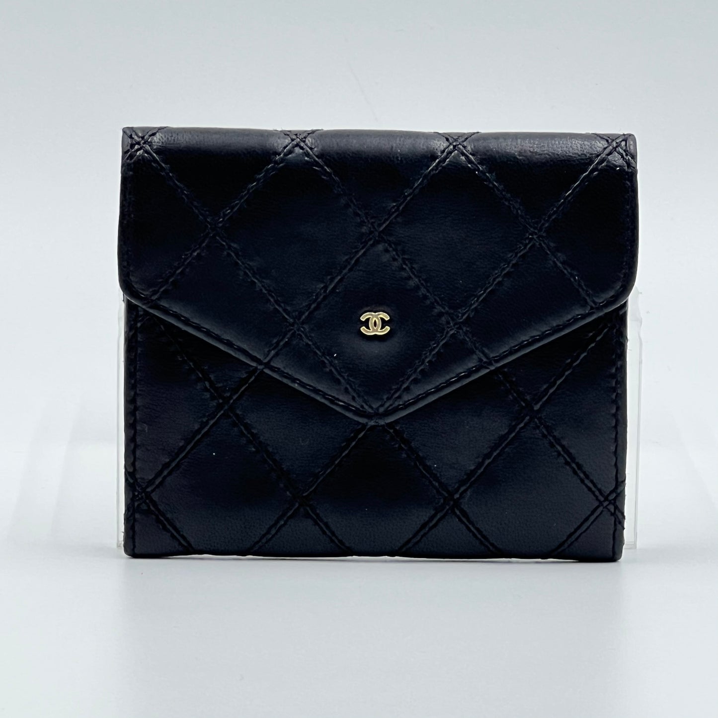 Vintage Black Lambskin Leather Cardholder