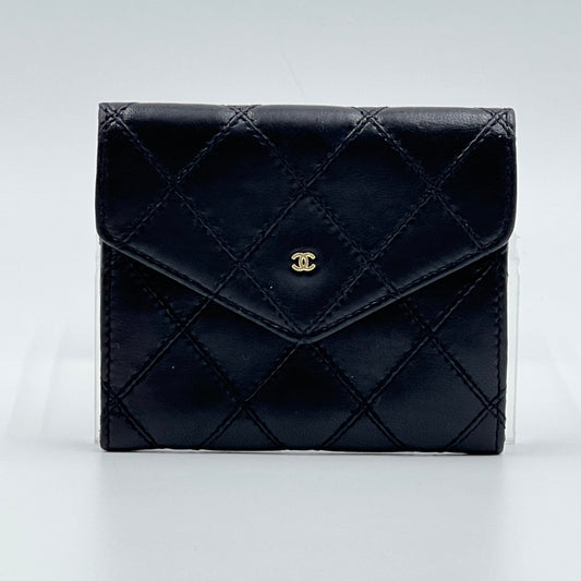 Vintage Black Lambskin Leather Cardholder