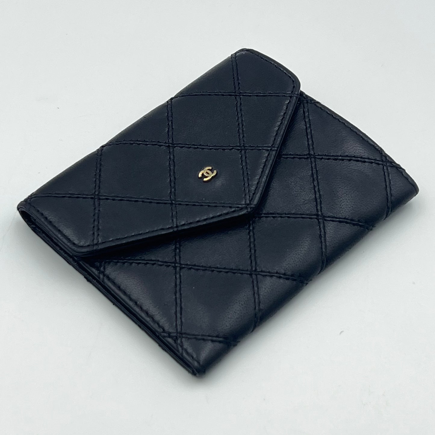 Vintage Black Lambskin Leather Cardholder